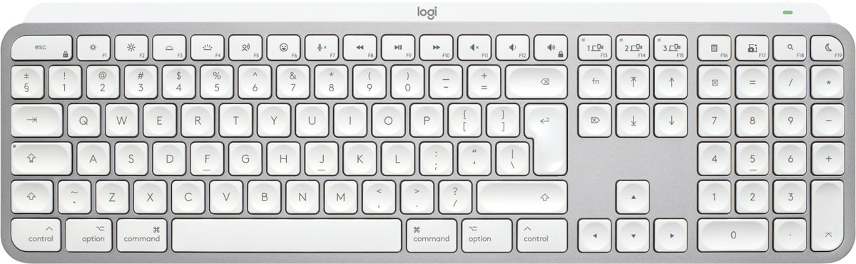 Logitech Master MX Keys S for Mac teclado Oficina RF Wireless + Bluetooth QWERTY Internacional de EE.UU. Aluminio, Blanco (2)