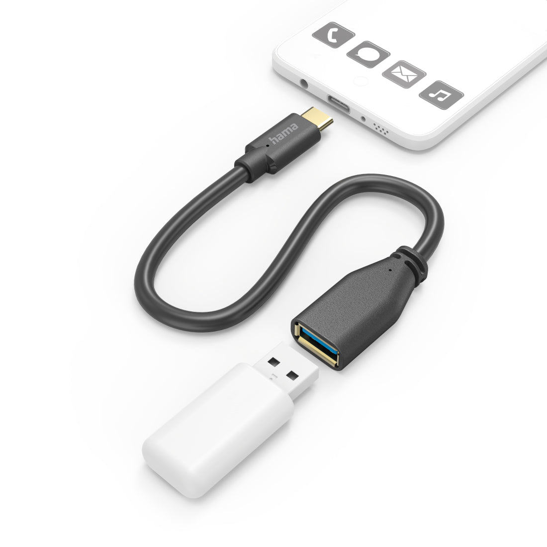 Hama 00201605 cable USB USB 3.2 Gen 1 (3.1 Gen 1) 0,15 m USB C USB A 5 Gbit/s Negro (2)