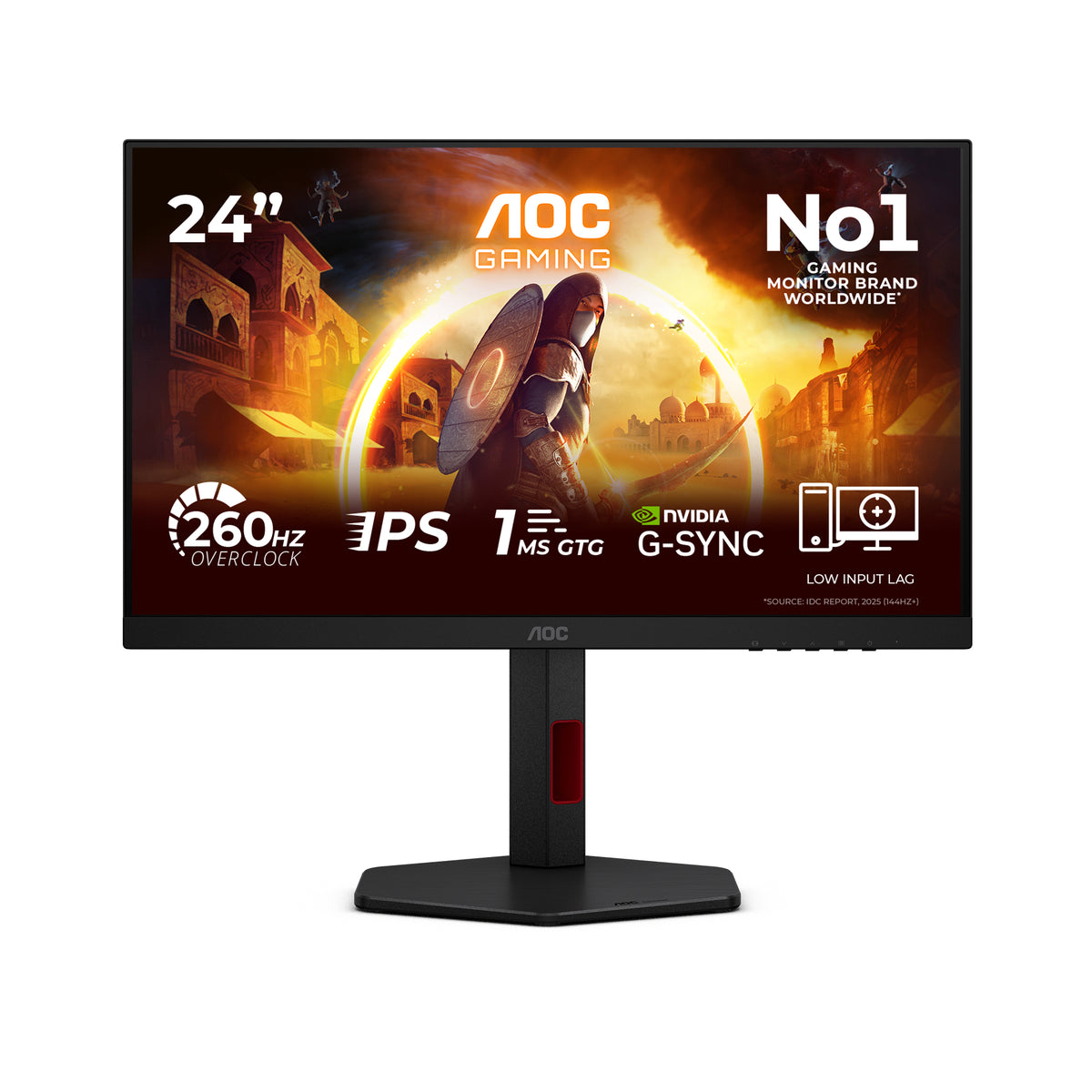 AOC G4 24G4ZR pantalla para PC 60,5 cm (23.8") 1920 x 1080 Pixeles Full HD LED Negro, Rojo