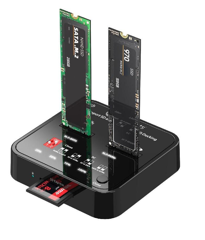 CoreParts MS-CLONER-M2-SD duplicador de datos y soporte Negro (2)