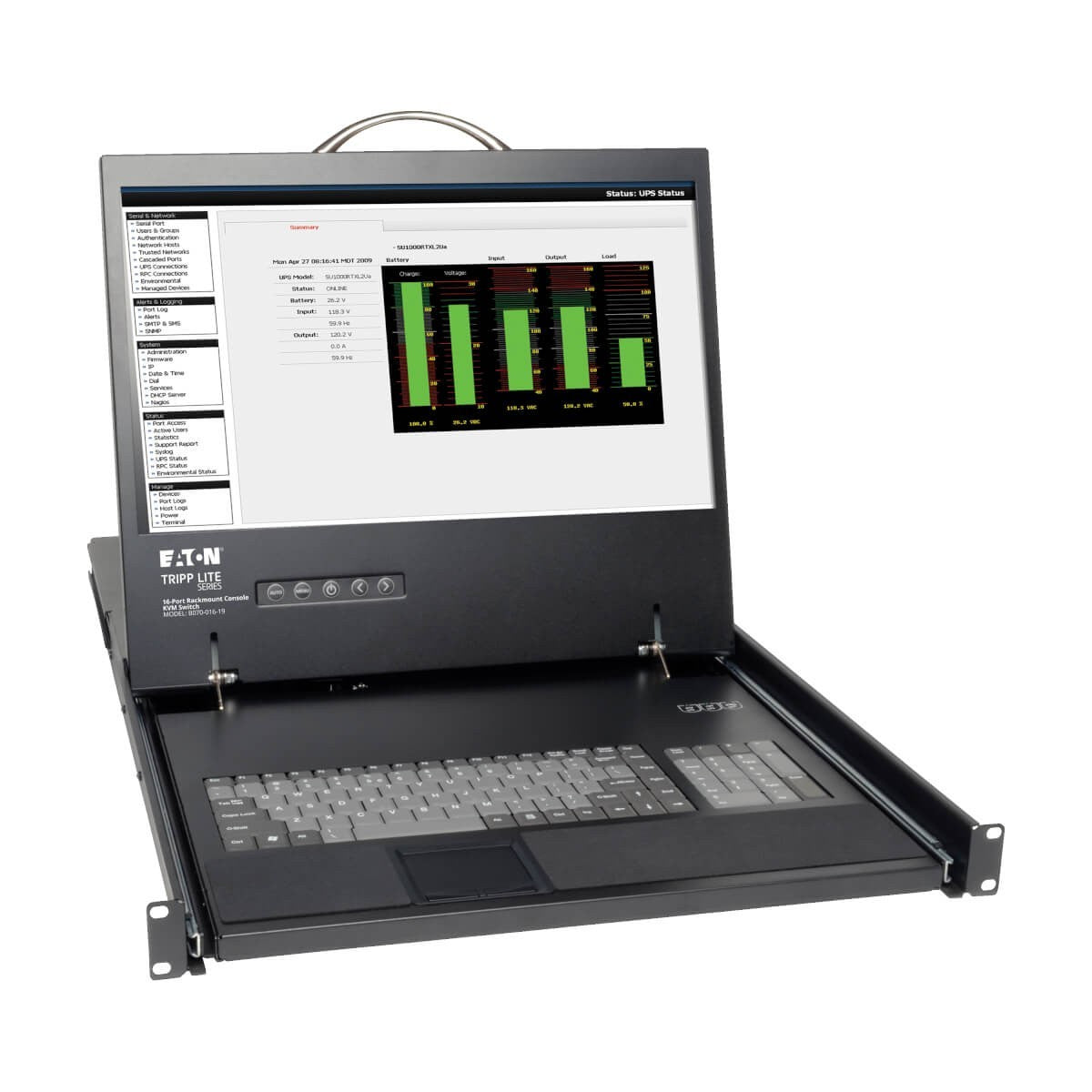 Switch KVM NetCommander 16 ports Cat5 à montage en rack 1U avec écran LCD de 19 pouces