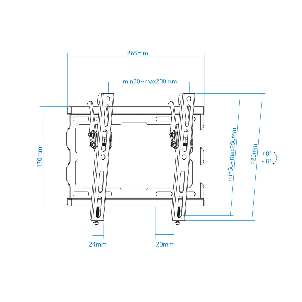 TooQ LP1044T-B soporte para TV 109,2 cm (43") Negro (4)