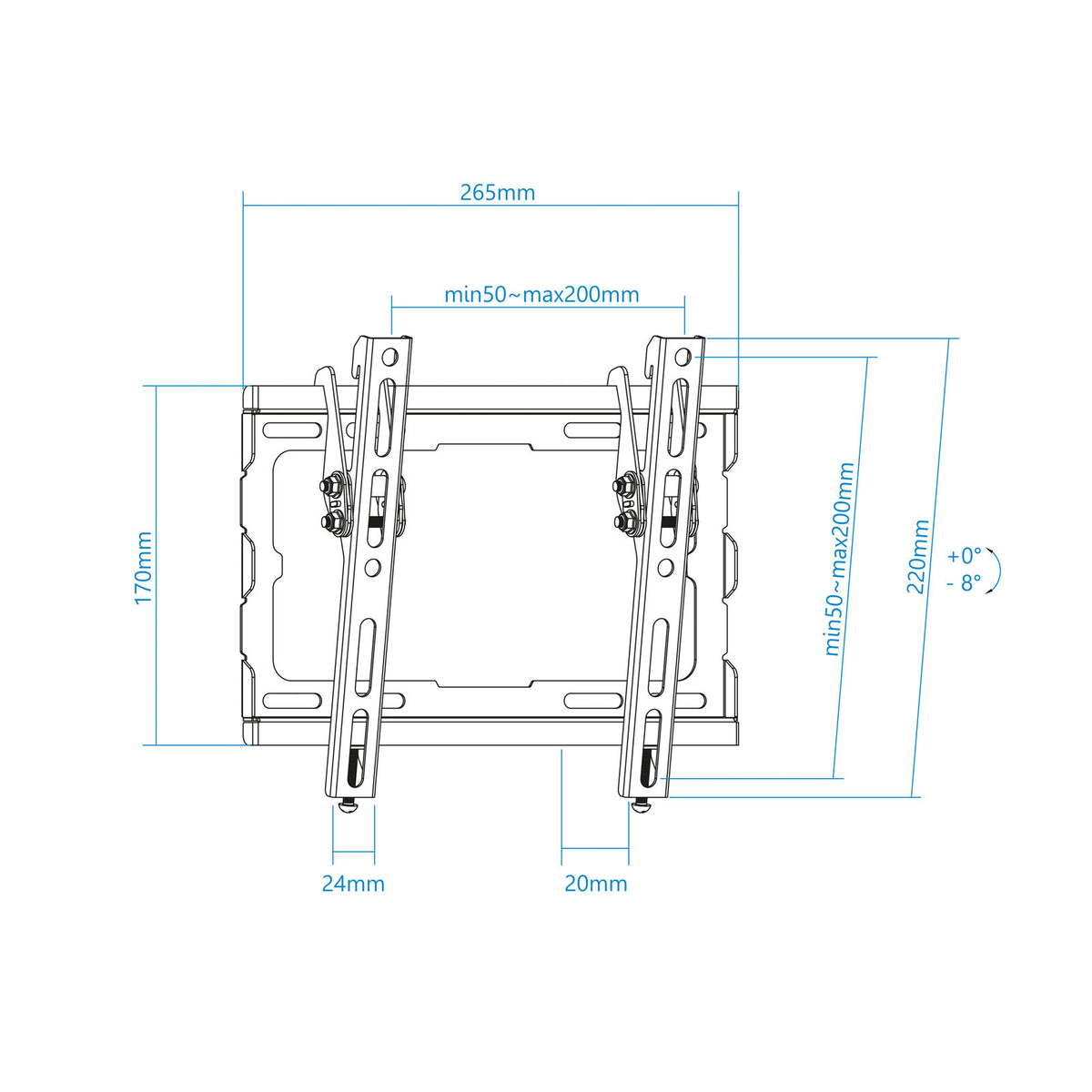 TooQ LP1044T-B soporte para TV 109,2 cm (43") Negro (4)
