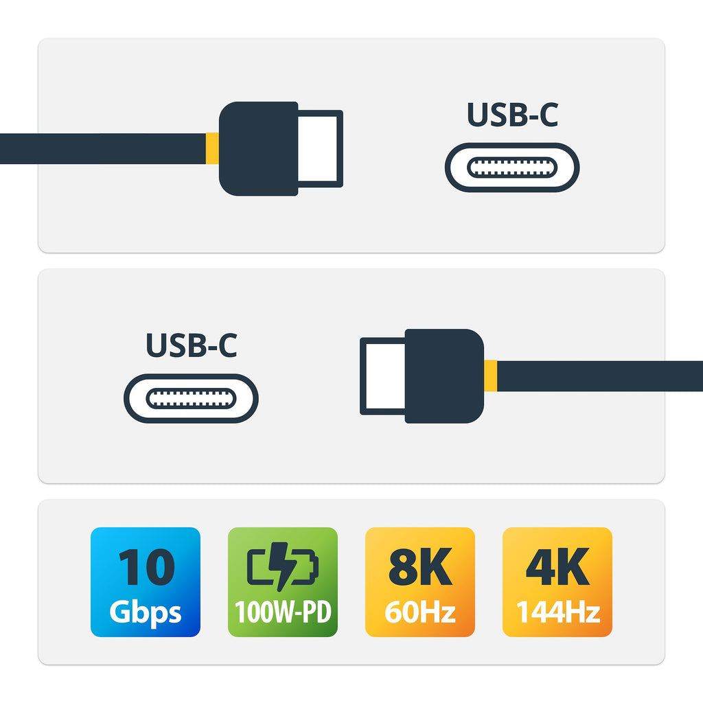 StarTech.com USB31CCV50CM cable USB USB 3.2 Gen 2 (3.1 Gen 2) 0,5 m USB C 10 Gbit/s Gris, Negro (2)