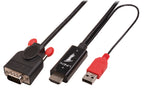 Lindy 41457 adaptador de cable de vídeo 3 m HDMI + USB VGA (D-Sub) Negro, Rojo (2)