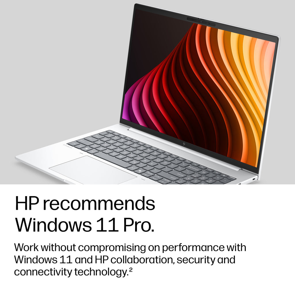 HP EliteBook 8 G2i 16 inch Notebook Next Gen AI PC Wolf Pro Security Edition Copilot+ PC Intel Core Ultra 7 365 Laptop 40.6 cm (16") WUXGA 32 GB LPDDR5x-SDRAM 512 GB SSD Wi-Fi 7 (802.11be) Windows 11 Pro Silver (9)