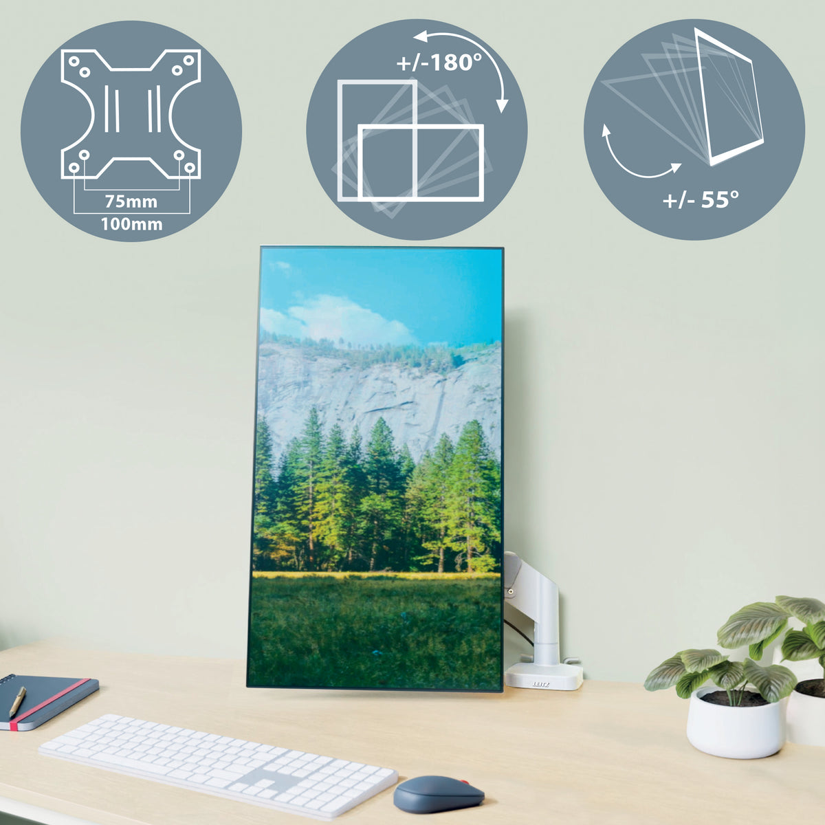 Leitz 64890085 soporte para monitor 81,3 cm (32") Escritorio Gris (6)