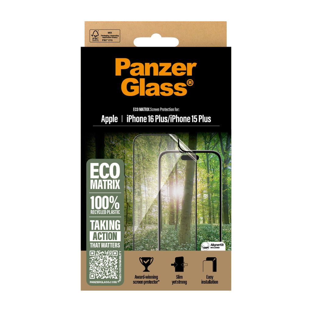 PanzerGlass ® ECO MATRIX Screen Protector iPhone 16 Plus | 15 Plus | Ultra-Wide Fit Protector de pantalla Apple 1 pieza(s) (3)