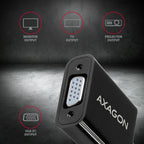 Axagon RVH-VGN adaptador de cable de vídeo 0,15 m HDMI tipo A (Estándar) VGA (D-Sub) Negro (4)