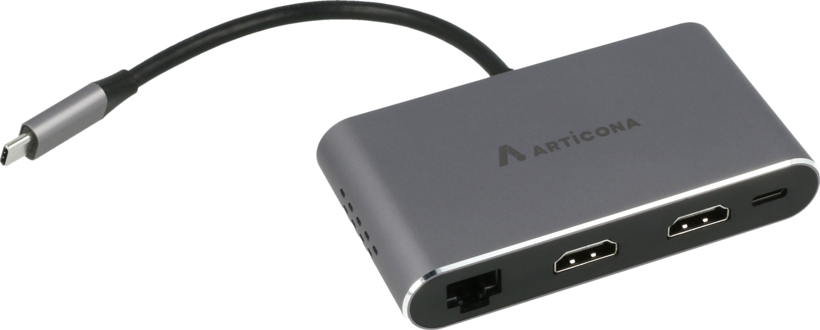 Adaptador 8 en 1 C - 2x HDMI/RJ45/USB/SD