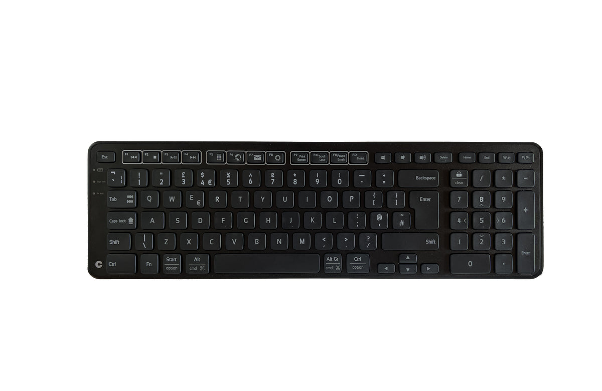 Contour Design Balance teclado Oficina RF inalámbrica + USB QWERTY Inglés del Reino Unido Negro