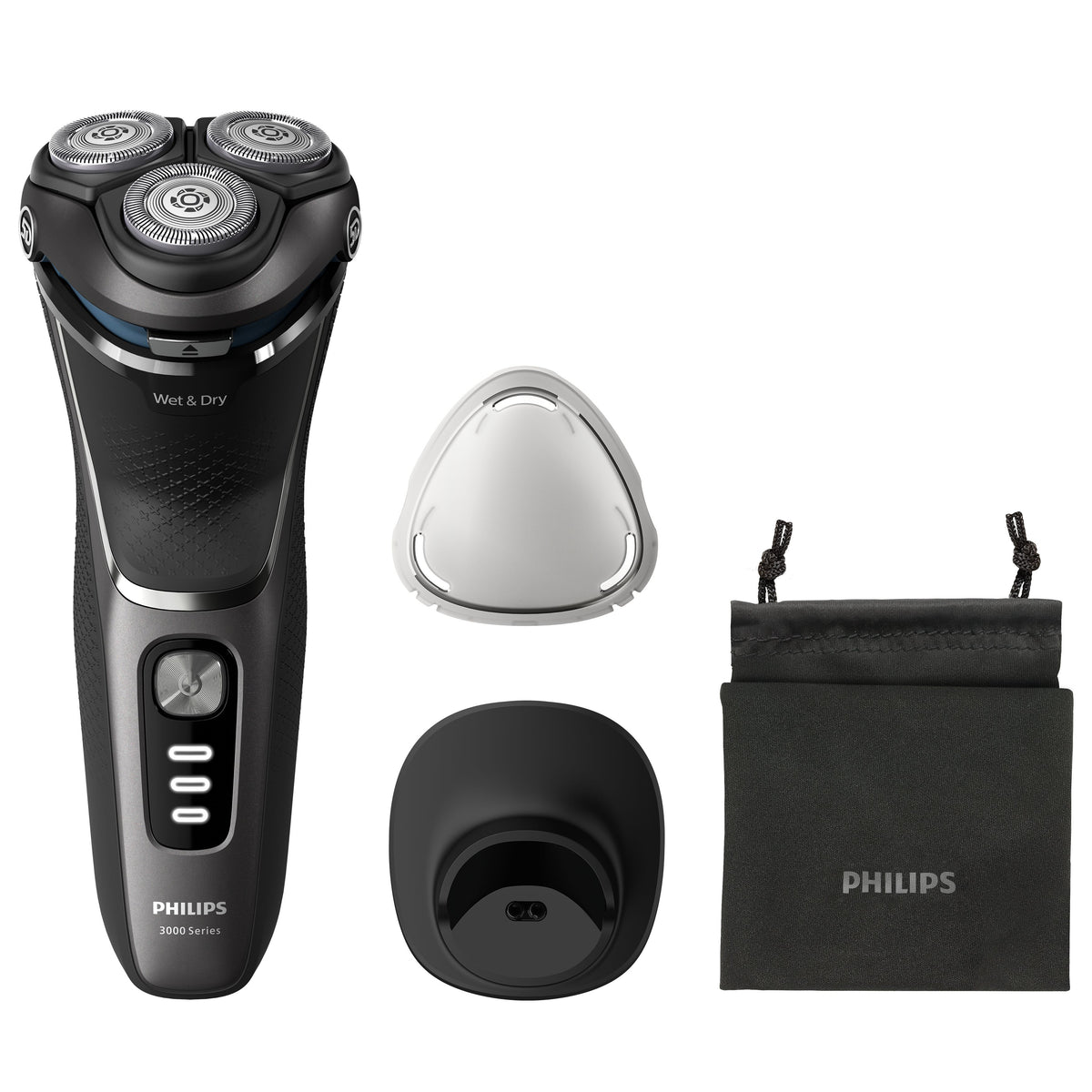 Philips S3343/13 afeitadora Máquina de afeitar de rotación Recortadora Negro, Cromo (5)