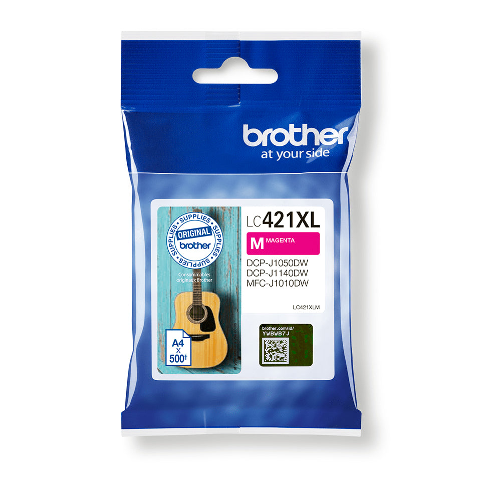 Brother LC-421XLM cartucho de tinta 1 pieza(s) Original Alto rendimiento (XL) Magenta (2)