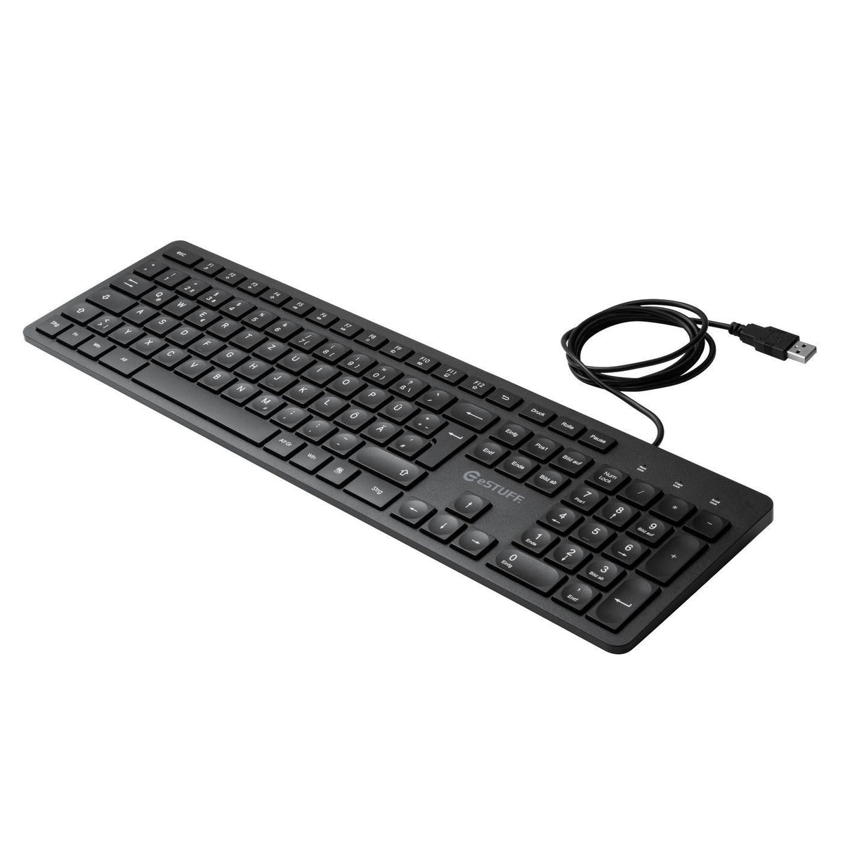 eSTUFF GLB211402 teclado Oficina USB QWERTZ Alemán Negro (2)