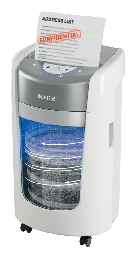 Leitz IQ OptiMax Home Office 225 triturador de papel Microcorte 22,3 cm Blanco, Gris