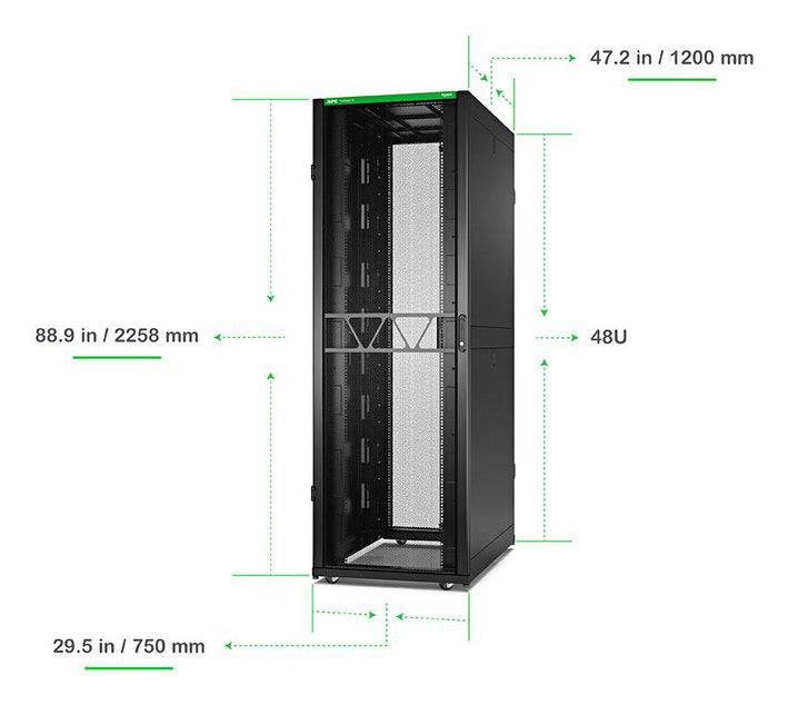 APC AR3357B2 armario rack 48U Rack o bastidor independiente Negro (6)