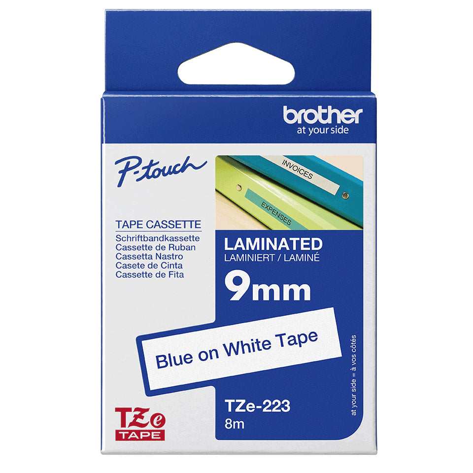 Brother TZE-223 cinta para impresora de etiquetas Azul sobre blanco (4)