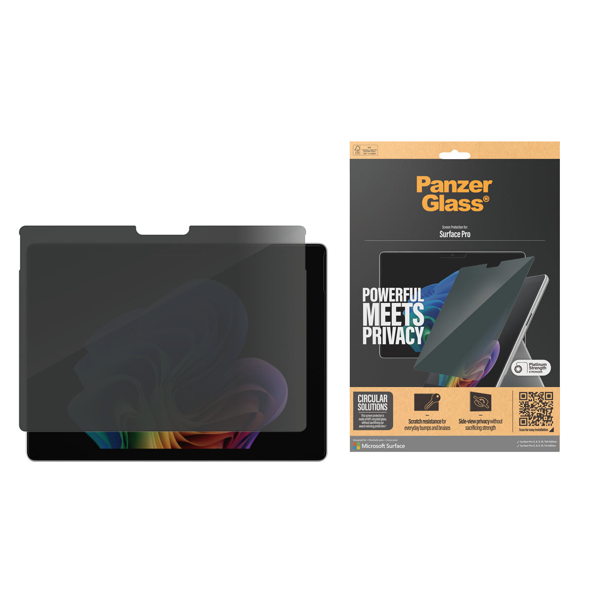 PanzerGlass ® 2-Way Privacy Screen Protector Microsoft Surface Pro X | Pro 8 | Pro 9 | Pro 10 | Pro 11 | Pro 12 | Ultra-Wide Fit Protector de pantalla 1 pieza(s) (2)
