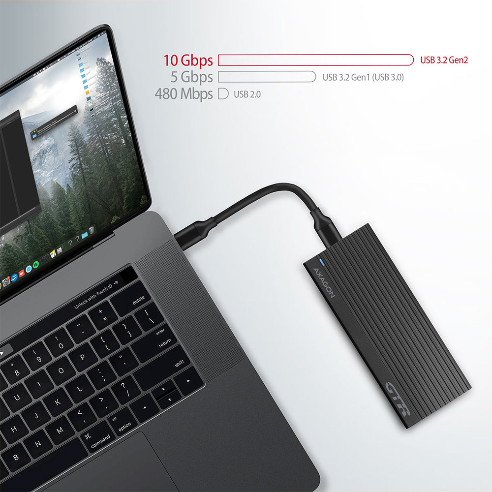 Axagon EEM2-GTR caja para disco duro externo Caja externa para unidad de estado sólido (SSD) Negro M.2 (6)