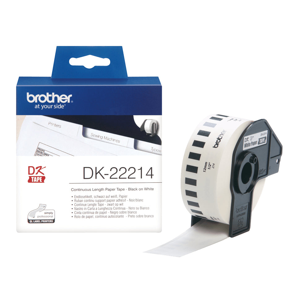 Brother DK-22214 cinta para impresora de etiquetas Negro sobre blanco (2)