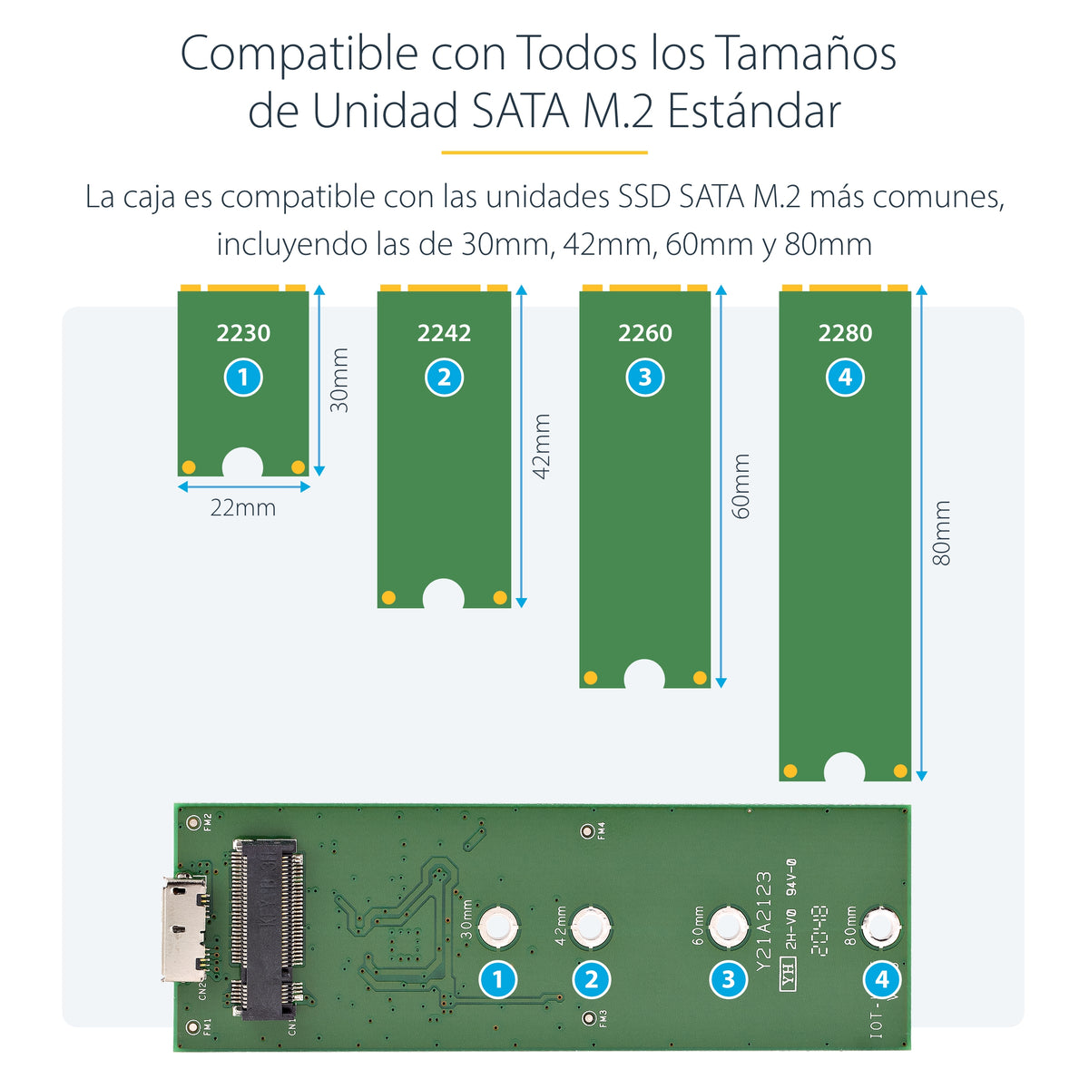 StarTech.com SM21BMU31C3 caja para disco duro externo Caja externa para unidad de estado sólido (SSD) Negro, Plata (8)