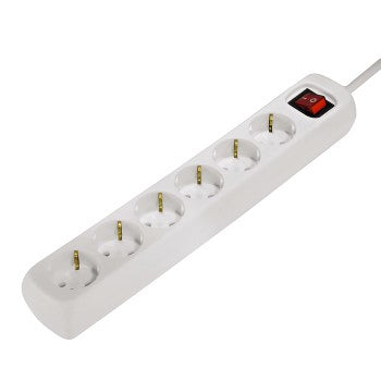 Hama 00121915 limitador de tensión Blanco 6 salidas AC 230 V 3 m