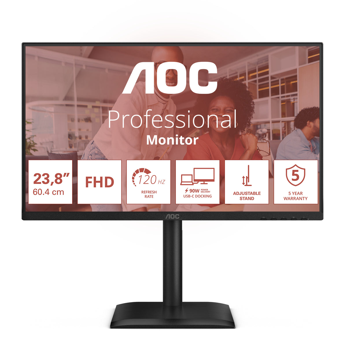 AOC E4 24E4CV pantalla para PC 60,5 cm (23.8") 1920 x 1080 Pixeles Full HD LED Negro (2)