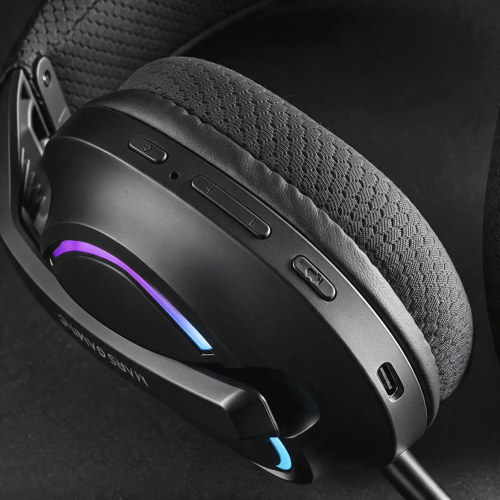 Mars Gaming MHWQUASAR auricular y casco Auriculares Inalámbrico Diadema Juego USB Type-C / USB Type-A Bluetooth Negro (6)