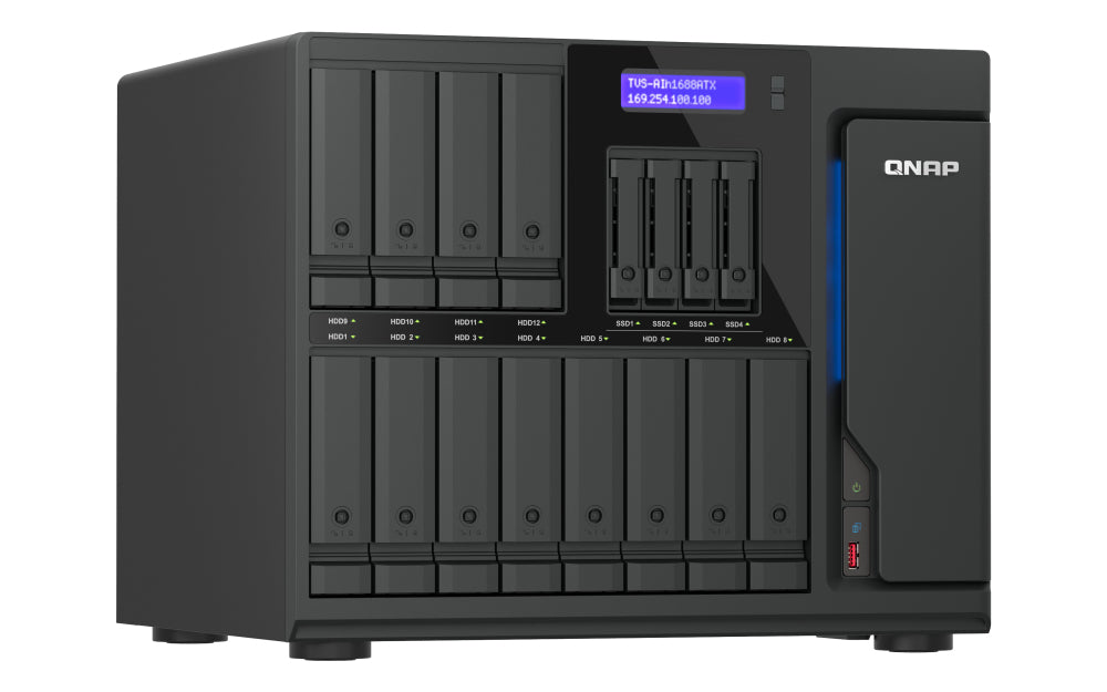 QNAP TVS-AIH1688ATX-U9-32G servidor de almacenamiento NAS Torre 32 GB DDR5 0 TB QuTS hero Negro (4)