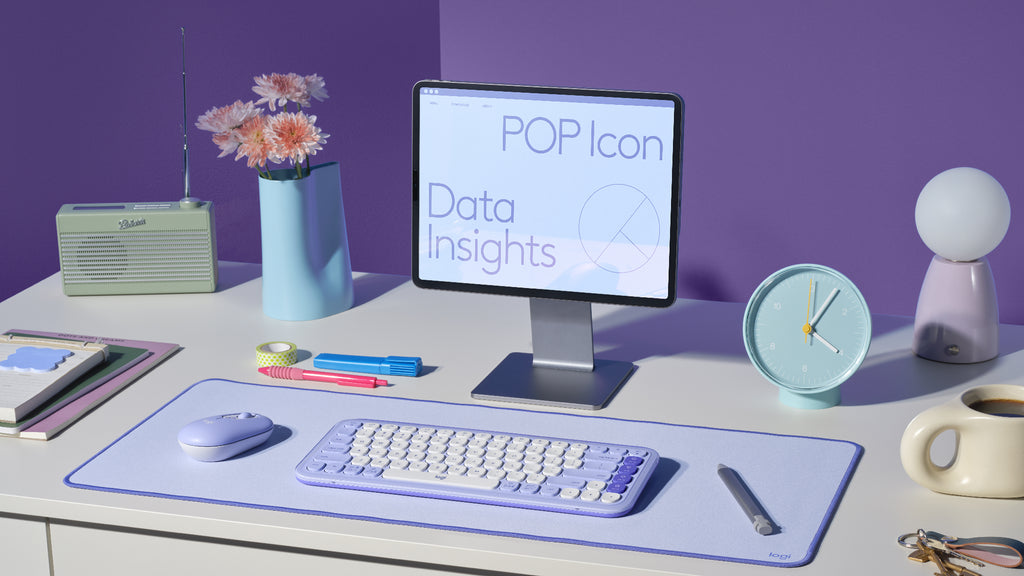 Logitech POP Icon Keys teclado Universal Bluetooth QWERTY Internacional de EE.UU. Lila, Blanco (8)