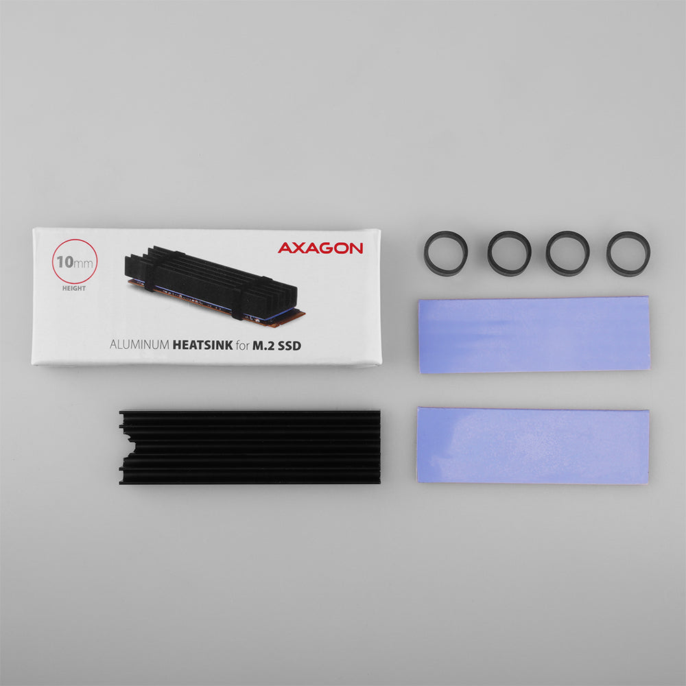 Axagon CLR-M2L10 sistema de refrigeración para ordenador M.2 NVMe SSD, Unidad de estado sólido Disipador térmico/Radiador Negro 1 pieza(s) (6)