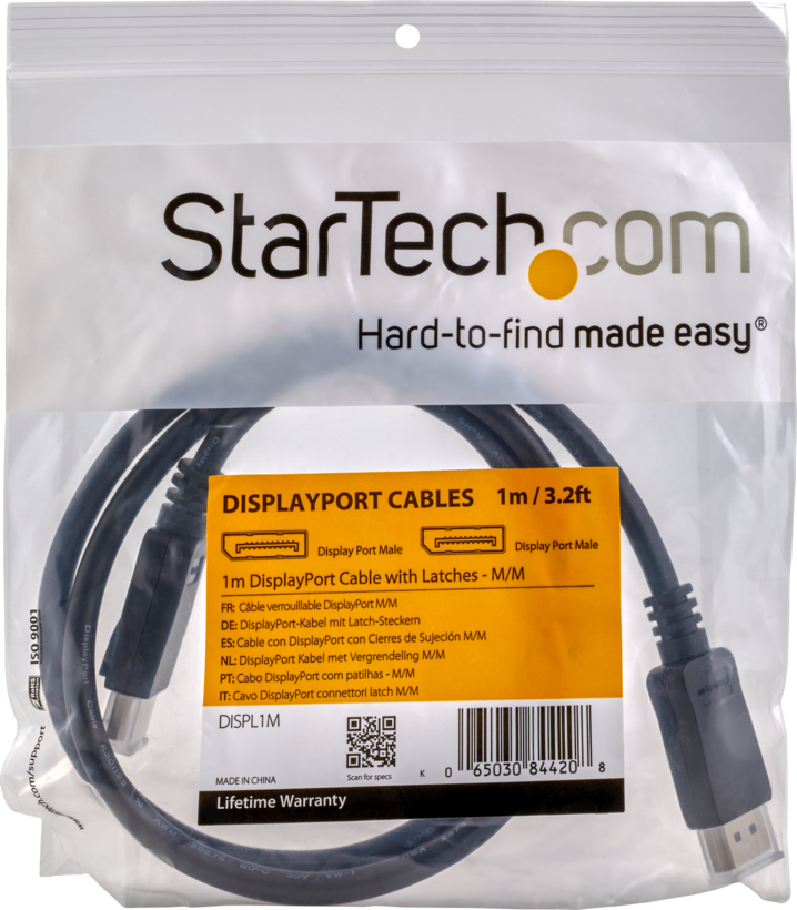 Startech DISPL1M - 2x Macho DP, Extensor Latches, Negro, Cable DisplayPort (3)