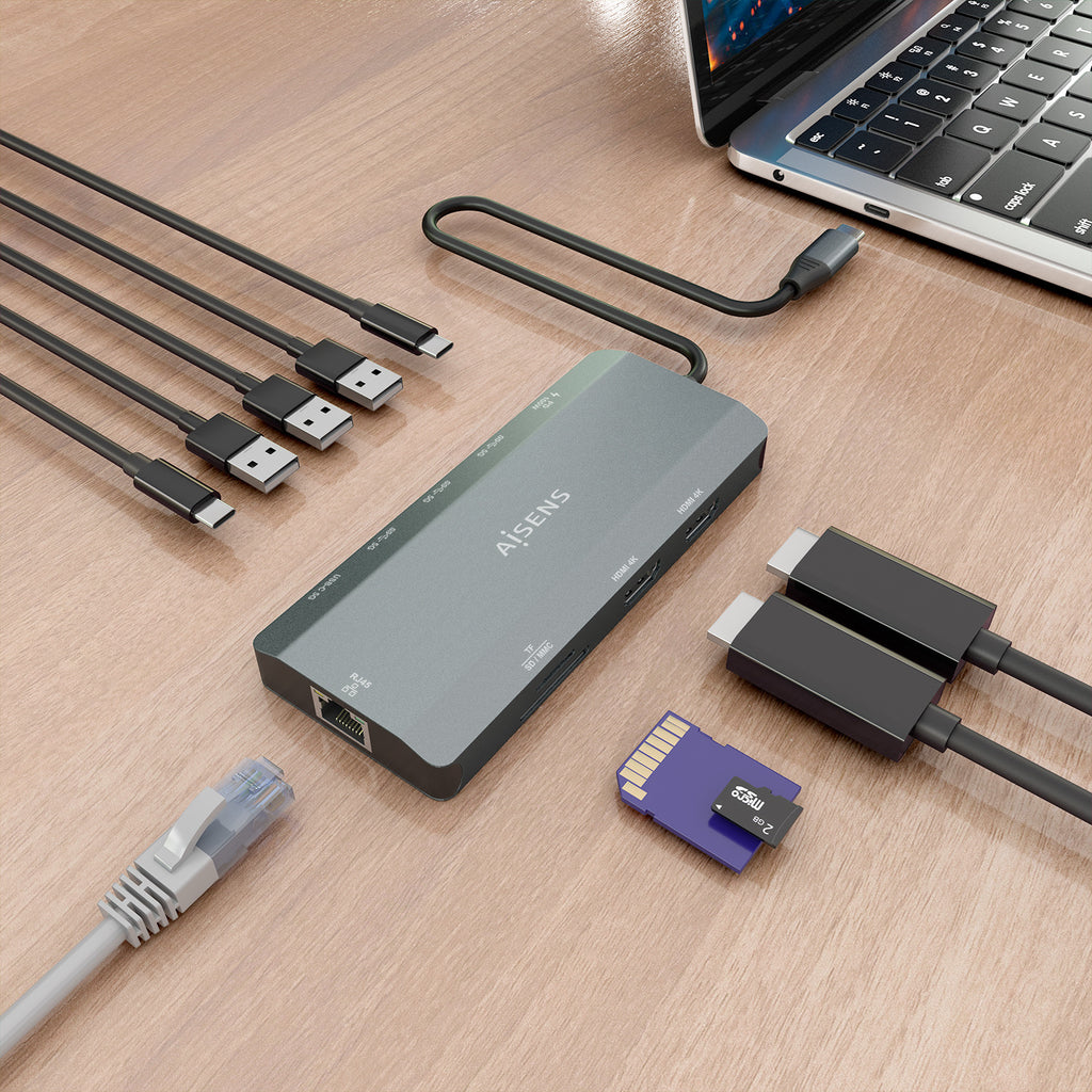 AISENS ASUC-10P052-GR base para portátil y replicador de puertos Alámbrico USB 3.2 Gen 1 (3.1 Gen 1) Type-C (7)