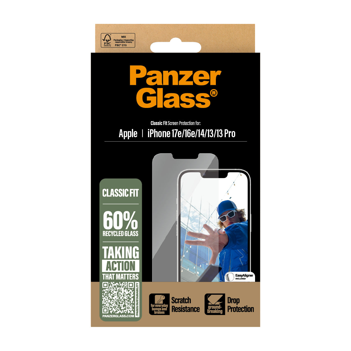 PanzerGlass ® Screen Protector iPhone 17e | 16e | 14 | 13 | 13 Pro | Classic Fit w. EasyAligner Protector de pantalla Apple 1 pieza(s) (3)