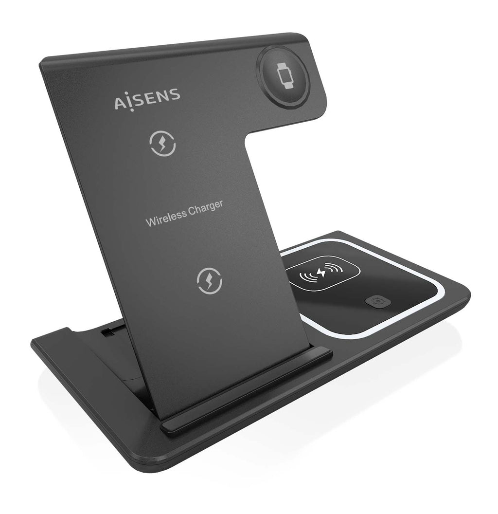 AISENS ASCH-15W3WC043-BK cargador de dispositivo móvil Auriculares, Teléfono móvil, Smartphone, Reloj inteligente Cargador inalámbrico Carga rápida Interior (2)