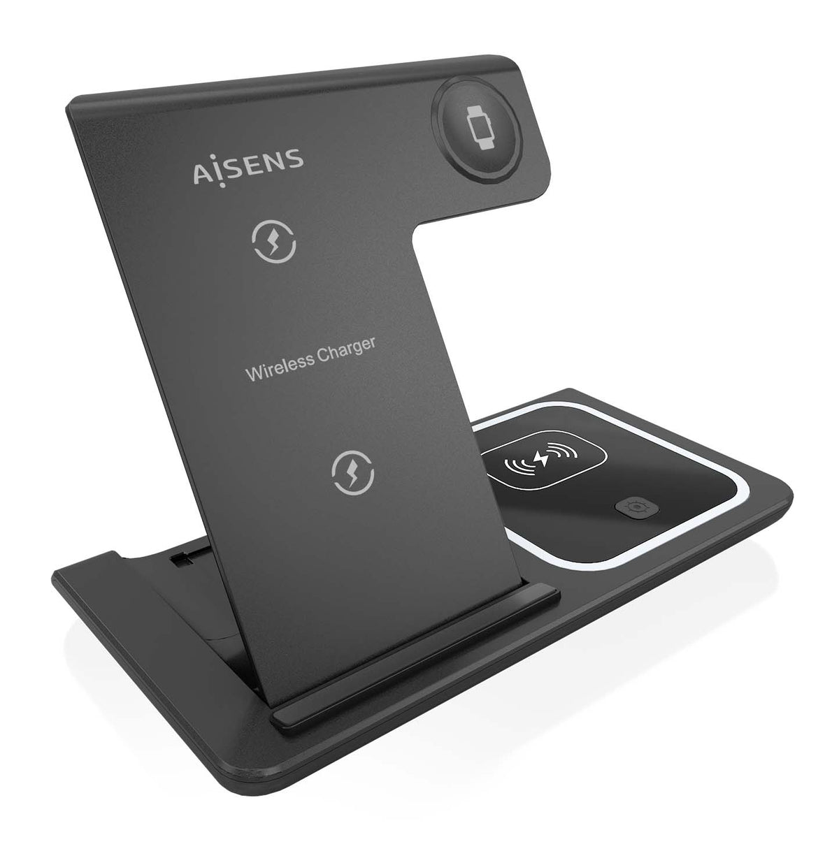 AISENS ASCH-15W3WC043-BK cargador de dispositivo móvil Auriculares, Teléfono móvil, Smartphone, Reloj inteligente Cargador inalámbrico Carga rápida Interior (2)
