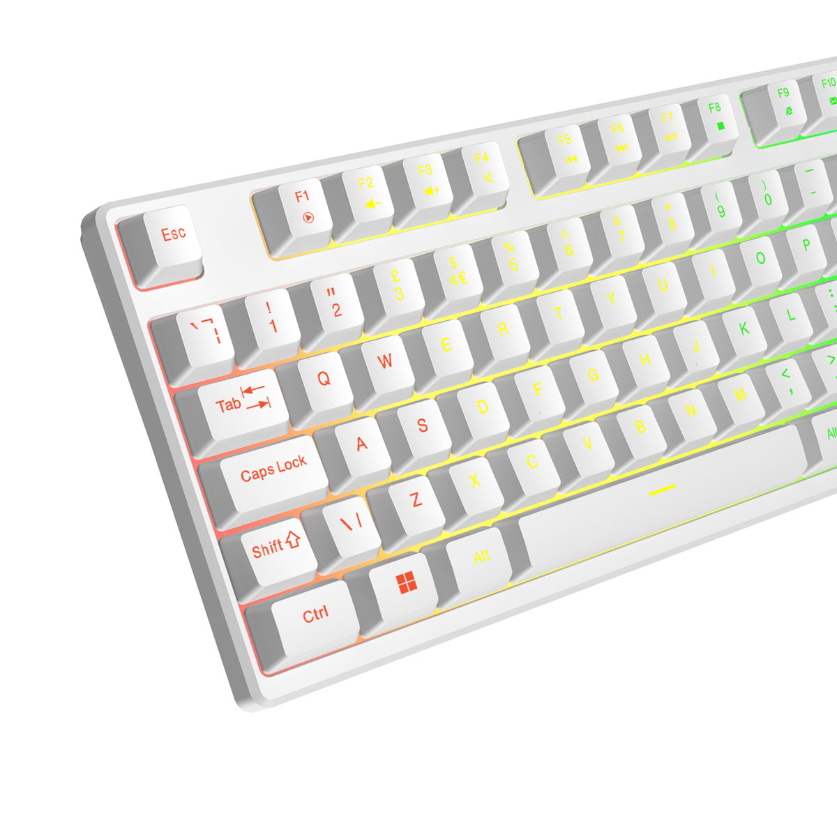 VIDA REBEL 2IN1 WHITE USB DESK KIT teclado Ratón incluido Juego QWERTY Inglés del Reino Unido Blanco (5)