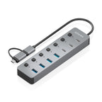 AISENS ASUC-8P043-GR hub de interfaz USB 3.2 Gen 1 (3.1 Gen 1) Type-A 5000 Mbit/s (3)