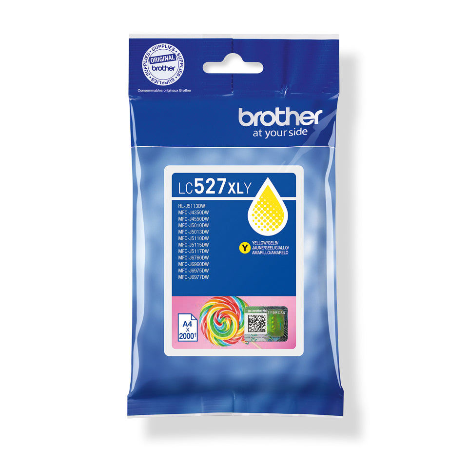 Brother LC527XLY cartucho de tinta 1 pieza(s) Original Alto rendimiento (XL) Amarillo (2)