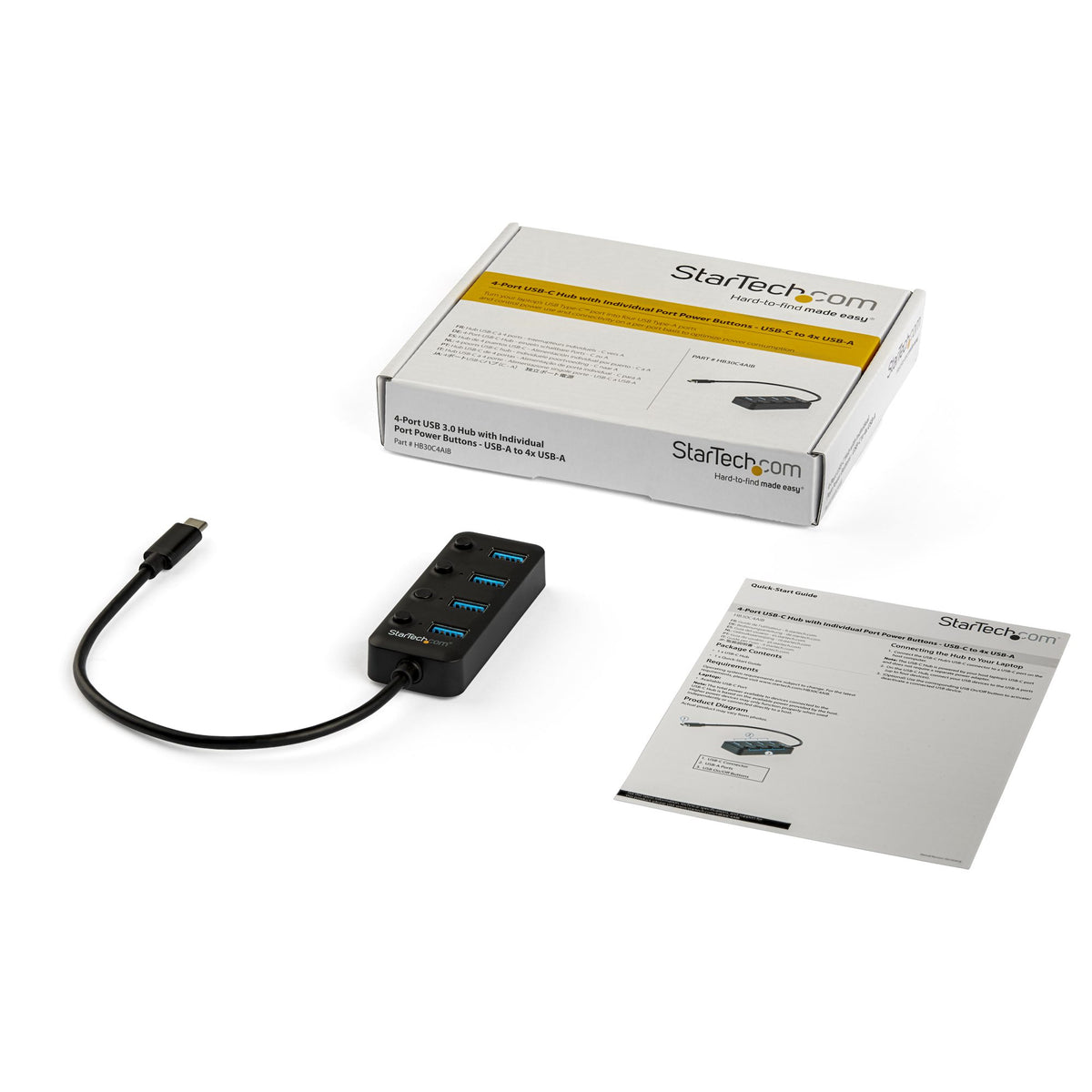 StarTech.com HB30C4AIB hub de interfaz USB 3.2 Gen 1 (3.1 Gen 1) Type-C 5000 Mbit/s Negro (5)