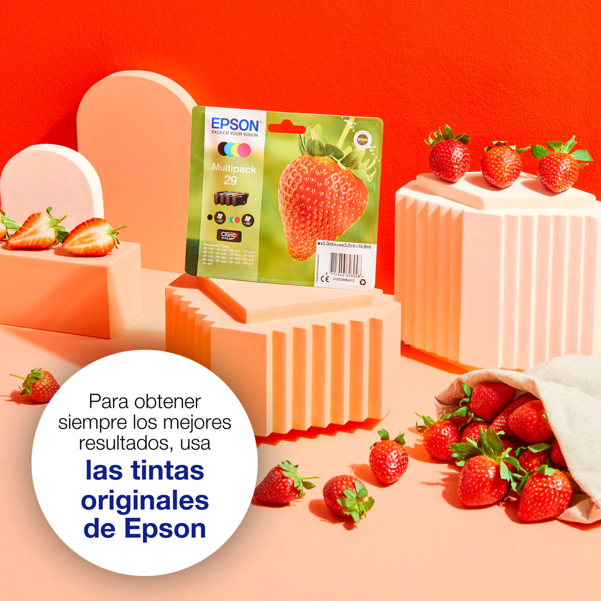 Epson Strawberry C13T29864022 cartucho de tinta 1 pieza(s) Original Rendimiento estándar Negro, Cian, Magenta, Amarillo (4)