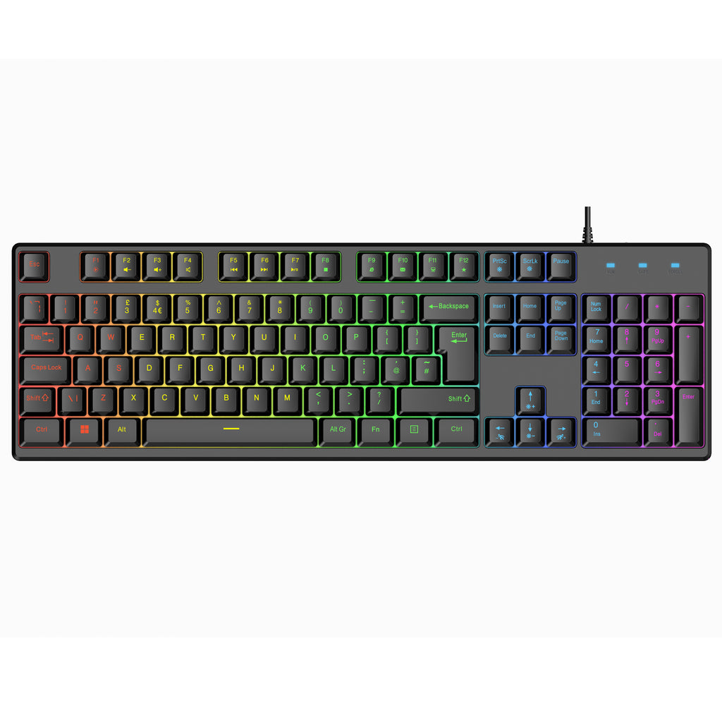 VIDA REBEL 2IN1 BLACK USB DESK KIT teclado Ratón incluido Juego QWERTY Inglés del Reino Unido Negro (2)
