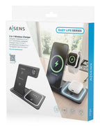 AISENS ASCH-15W3WC043-BK cargador de dispositivo móvil Auriculares, Teléfono móvil, Smartphone, Reloj inteligente Cargador inalámbrico Carga rápida Interior (8)
