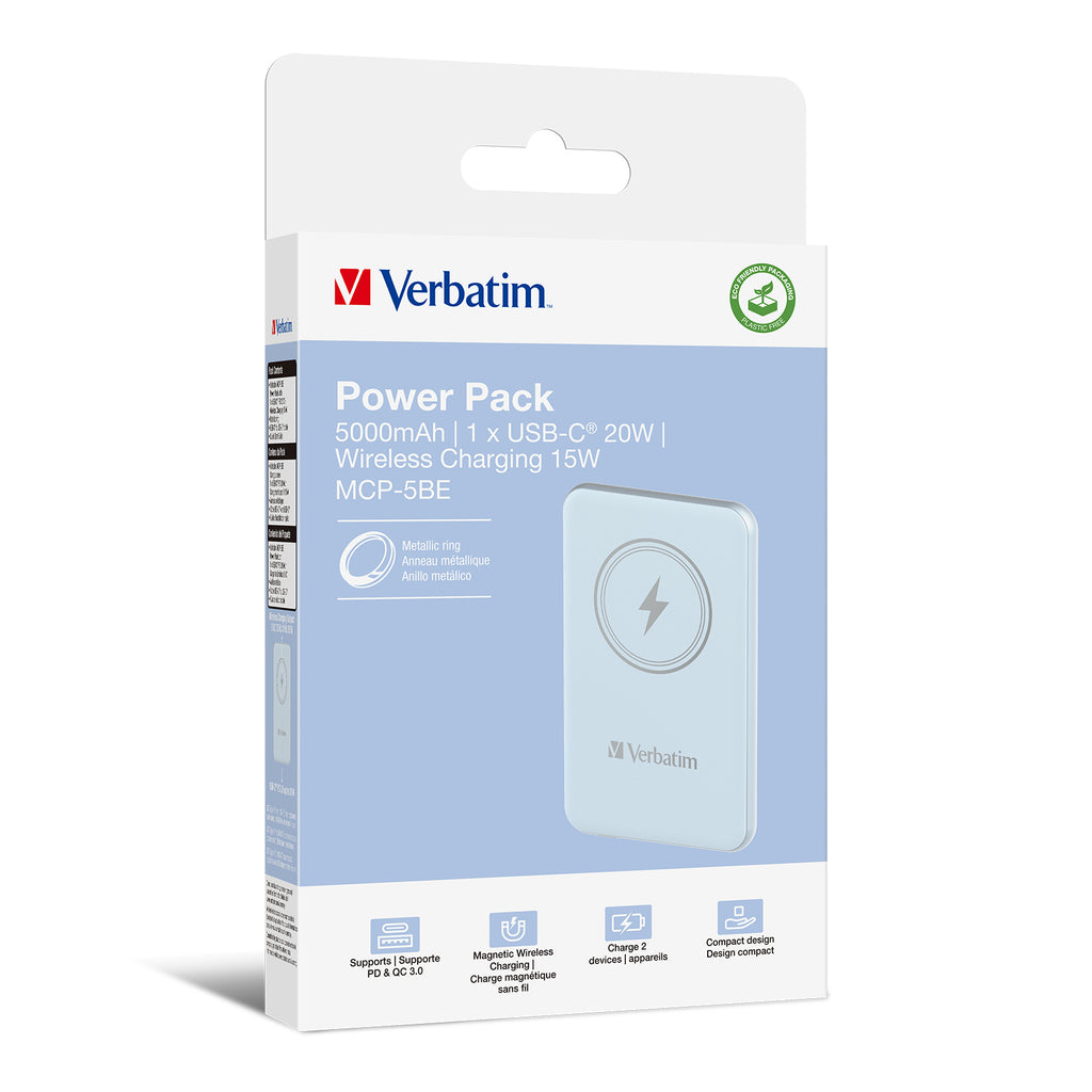 Verbatim Charge 'n' Go Polímero de litio 5000 mAh Cargador inalámbrico Azul (5)