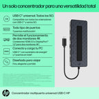 HP Universal USB-C Multiport Hub USB 3.2 Gen 1 (3.1 Gen 1) Type-C Negro (DOC0253A)