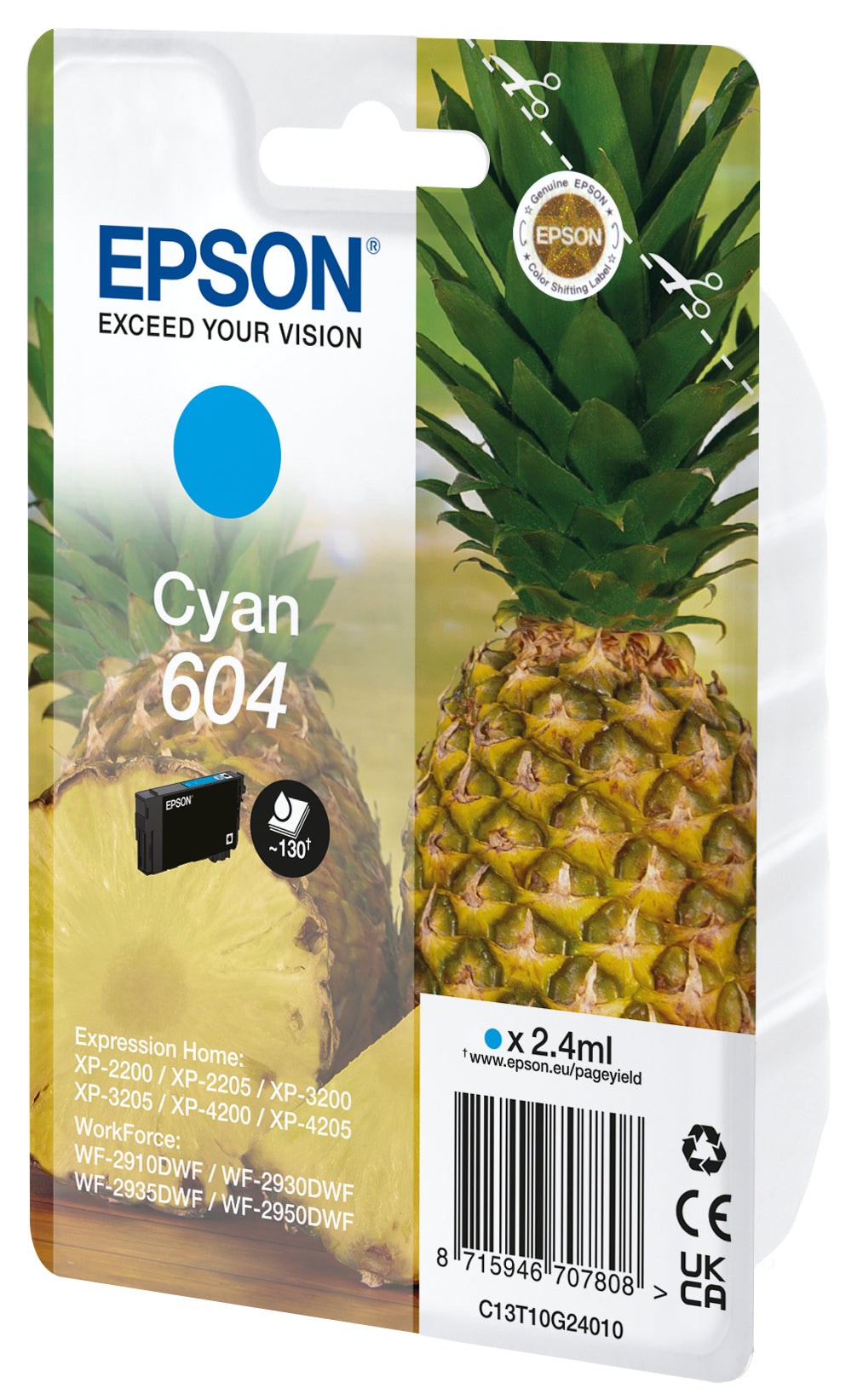 Epson 604 cartucho de tinta 1 pieza(s) Original Rendimiento estándar Cian