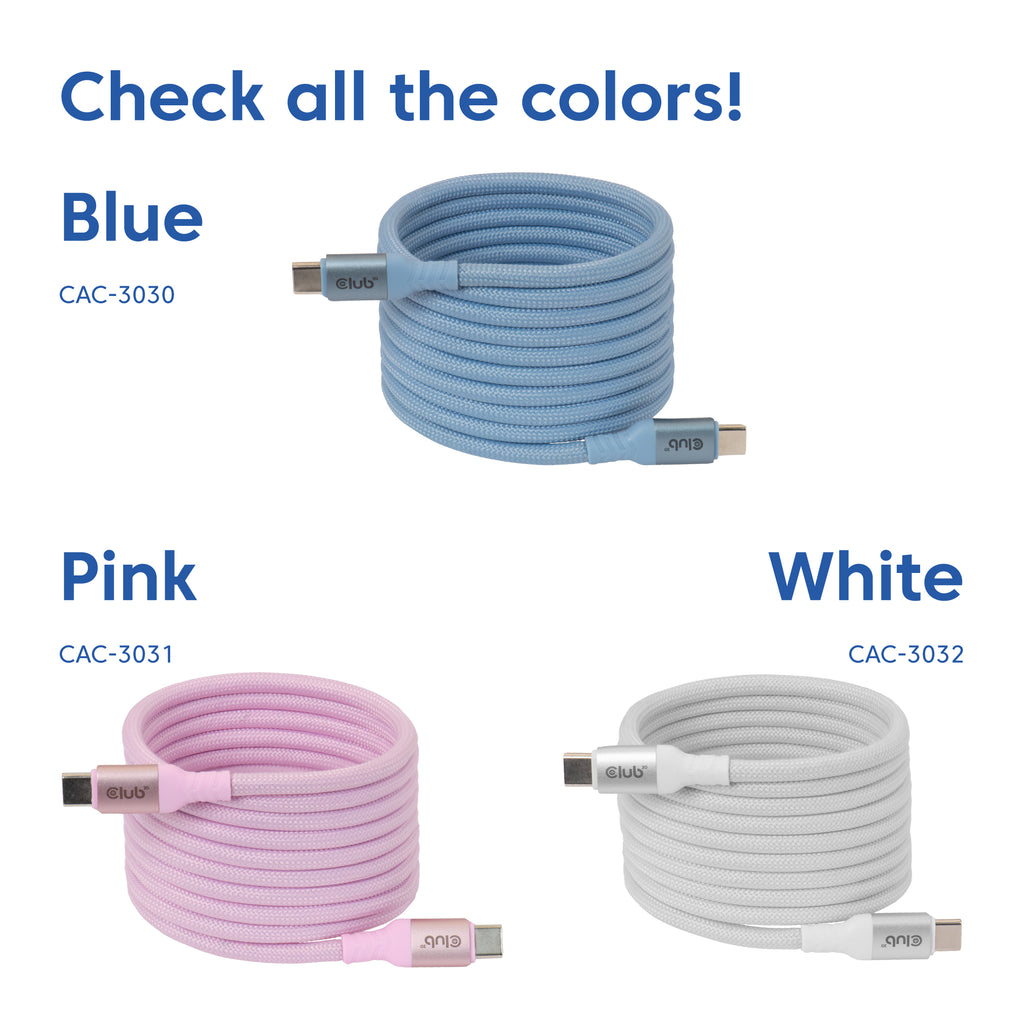 CLUB3D CAC-3030 cable USB 2 m USB C 0,48 Gbit/s 240 W Azul (5)