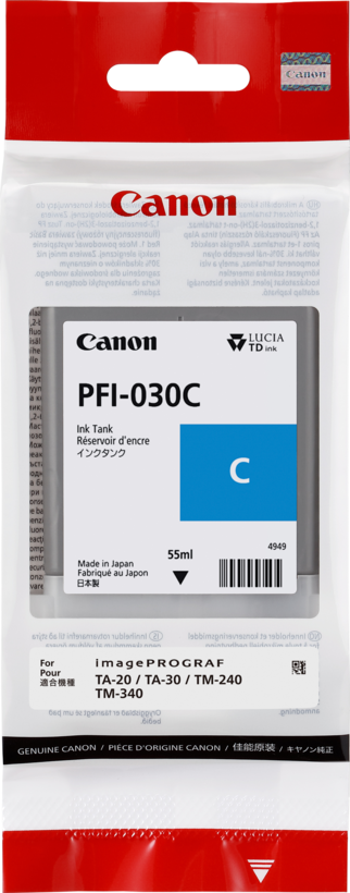 Tinta Canon PFI-030 C cian 3490C001 (2)
