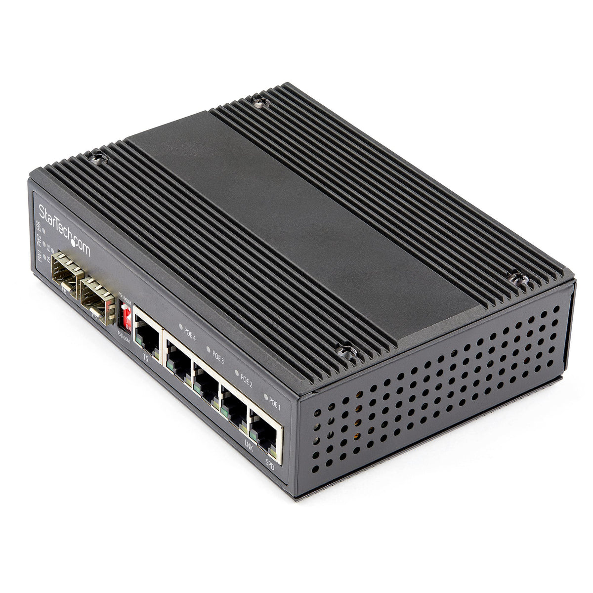 StarTech.com IES1G52UP12V switch No administrado Gigabit Ethernet (10/100/1000) Energía sobre Ethernet (PoE) Negro