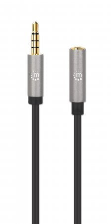 Manhattan 356022 cable de audio 1 m 3,5mm Negro, Plata (4)